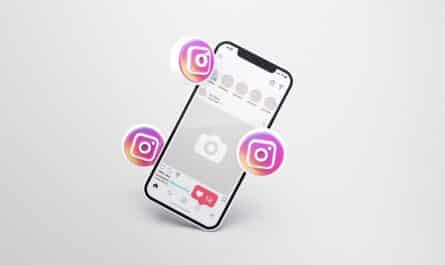 icônes 3d d'Instagram sur un téléphone portable
