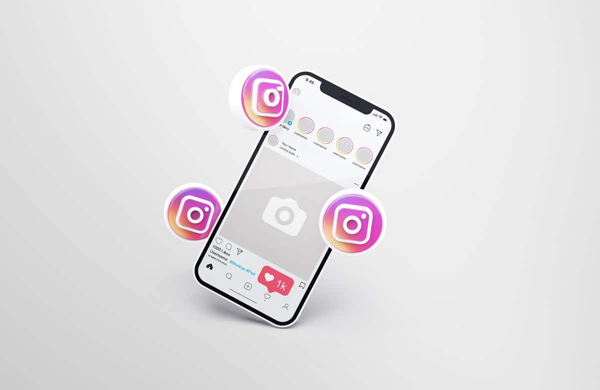 icônes 3d d'Instagram sur un téléphone portable