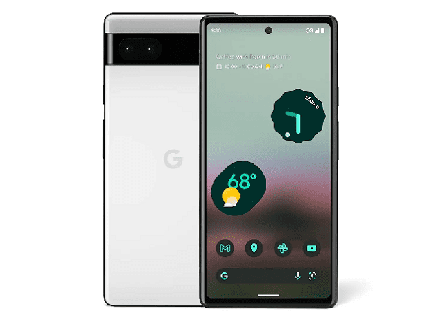 google pixel 6a sur fond blanche