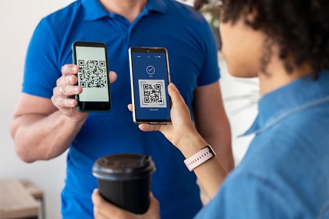 Paiement par technologie simple et sans fil par QR code