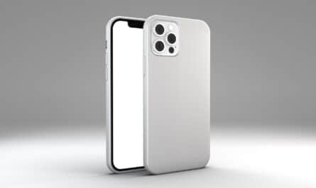 Iphone blanc avec une coque blanche