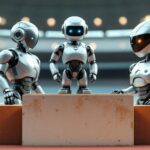des robots sur un podium sportif