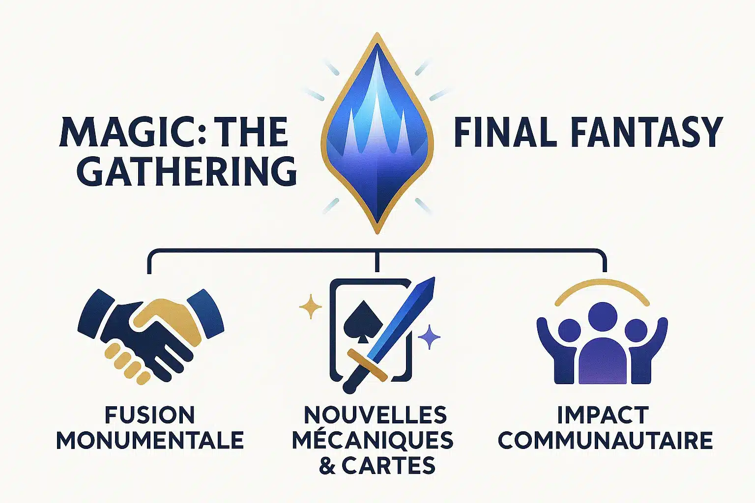 Synthèse infographique crossover MTG x Final Fantasy