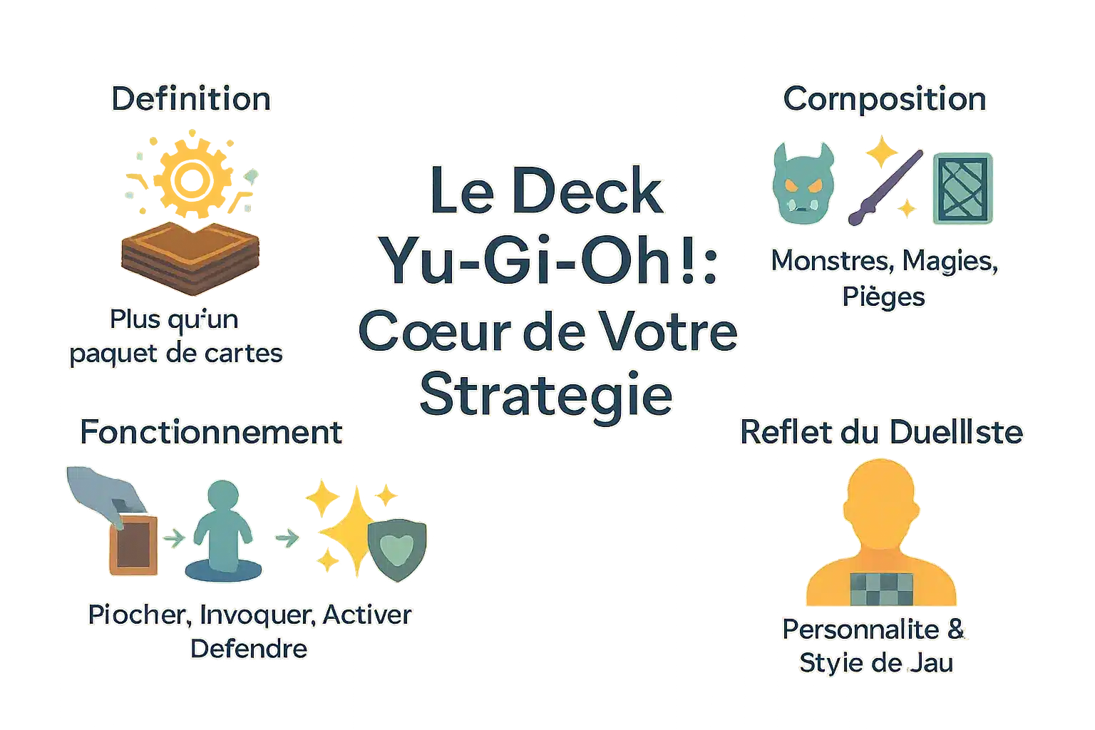 Infographie Yu-Gi-Oh! : Le deck, cœur de la stratégie