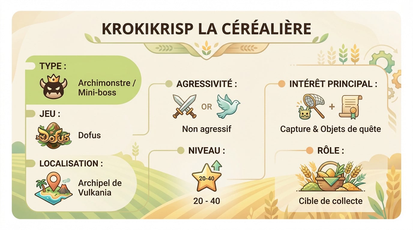 <strong>Fiche technique de l'archimonstre Krokikrisp la Céréalière</strong>
