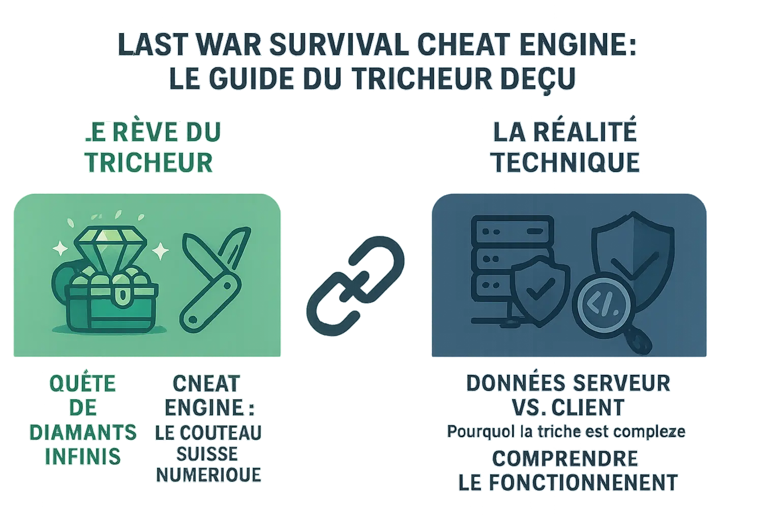 Illustration d'un joueur frustré tentant d'utiliser Cheat Engine sur Last War: Survival
