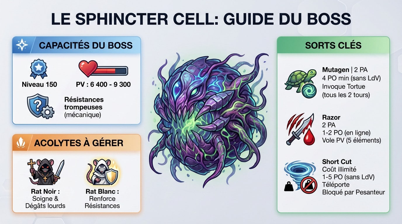 Combat contre le Sphincter Cell dans son donjon sur Dofus
