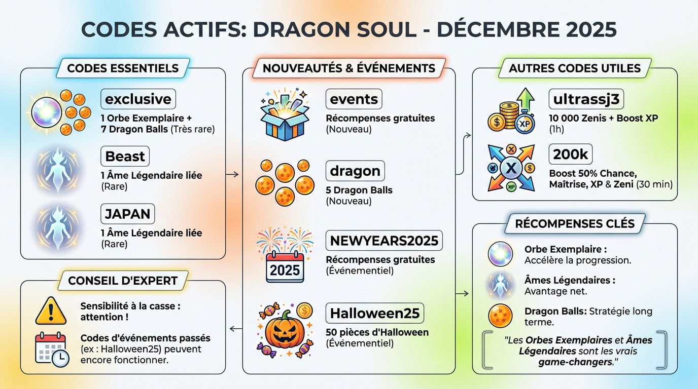 Liste des codes actifs Dragon Soul Roblox décembre 2025 pour obtenir des récompenses gratuites