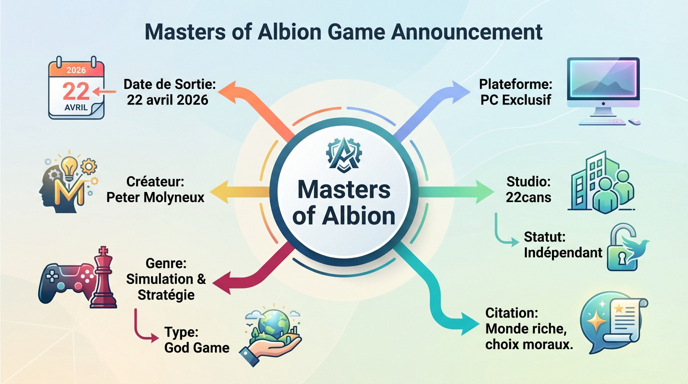 Affiche promotionnelle du jeu Masters of Albion révélant l'ambiance du nouveau titre de Peter Molyneux