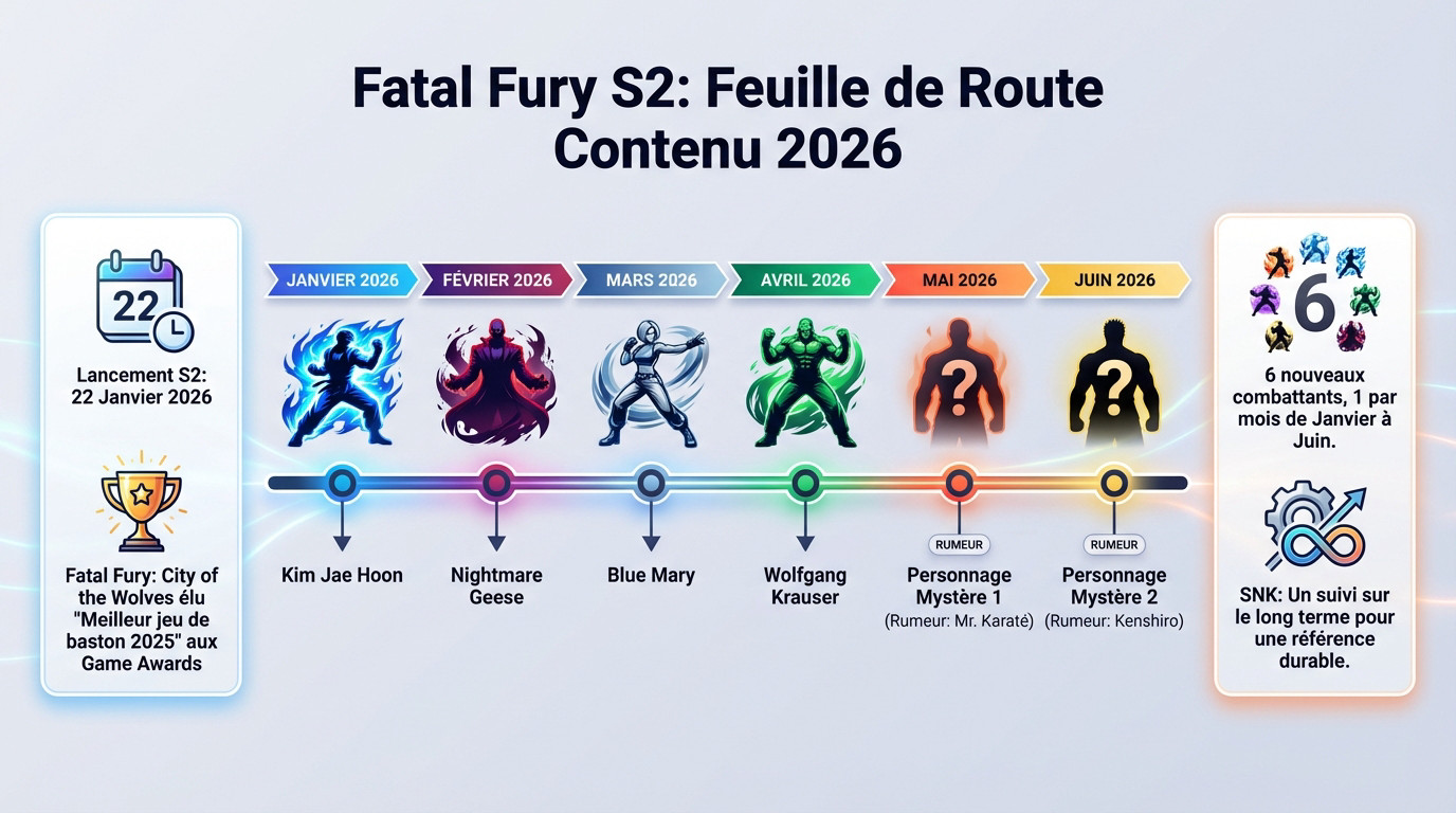 Feuille de route du contenu de la Saison 2 de Fatal Fury City of the Wolves pour 2026