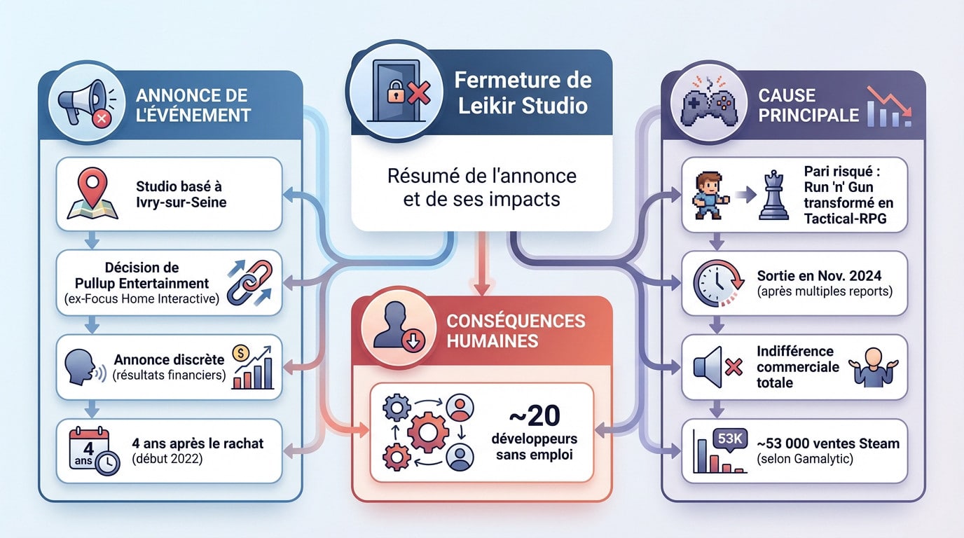 Locaux vides symbolisant la fermeture de Leikir Studio suite à l'échec de Metal Slug Tactics