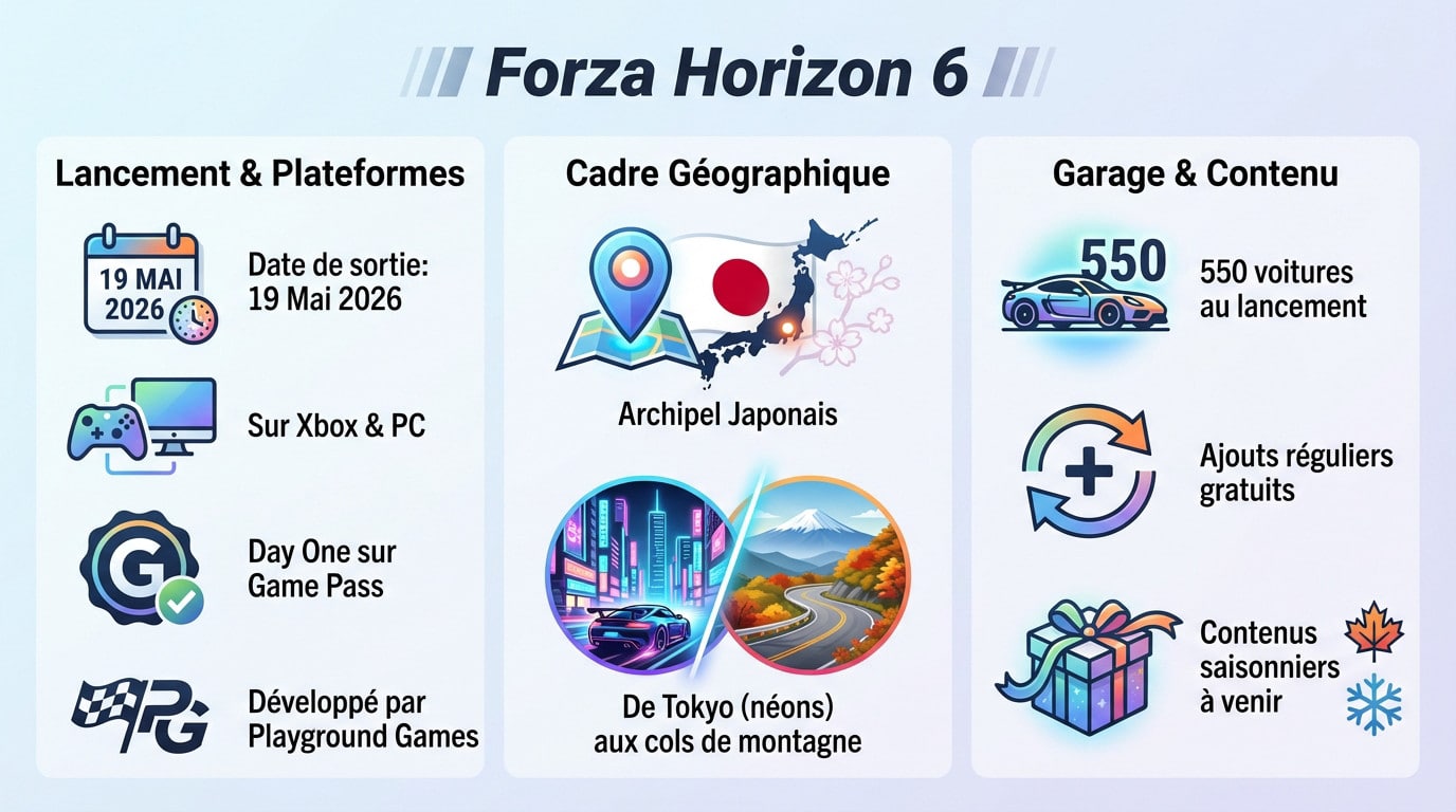 Aperçu du décor japonais et des voitures de Forza Horizon 6