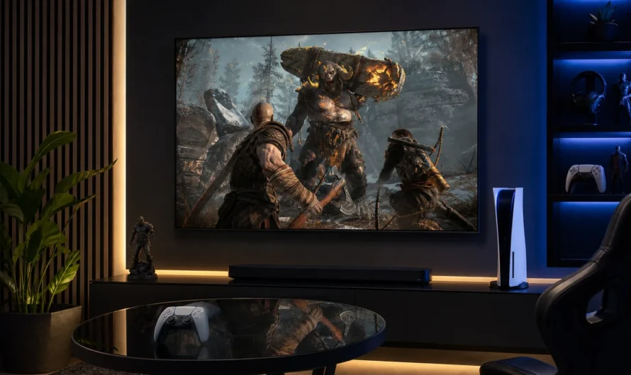 Console PS5 avec manettes et jeux vidéo modernes en 2026