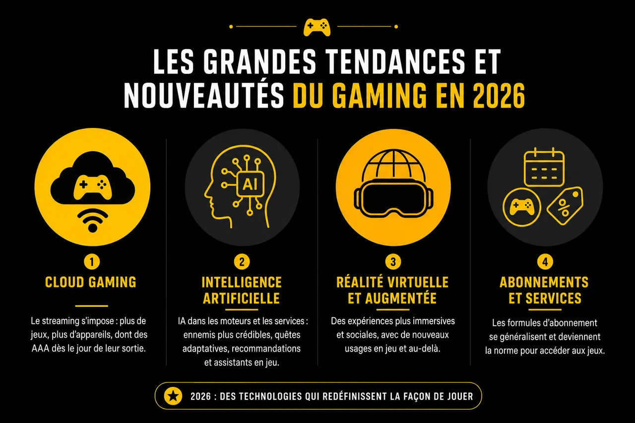 Actu jeux vidéo en 2026 : où suivre les infos sans rien rater , Les grandes tendances et nouveautés du gaming en 2026
