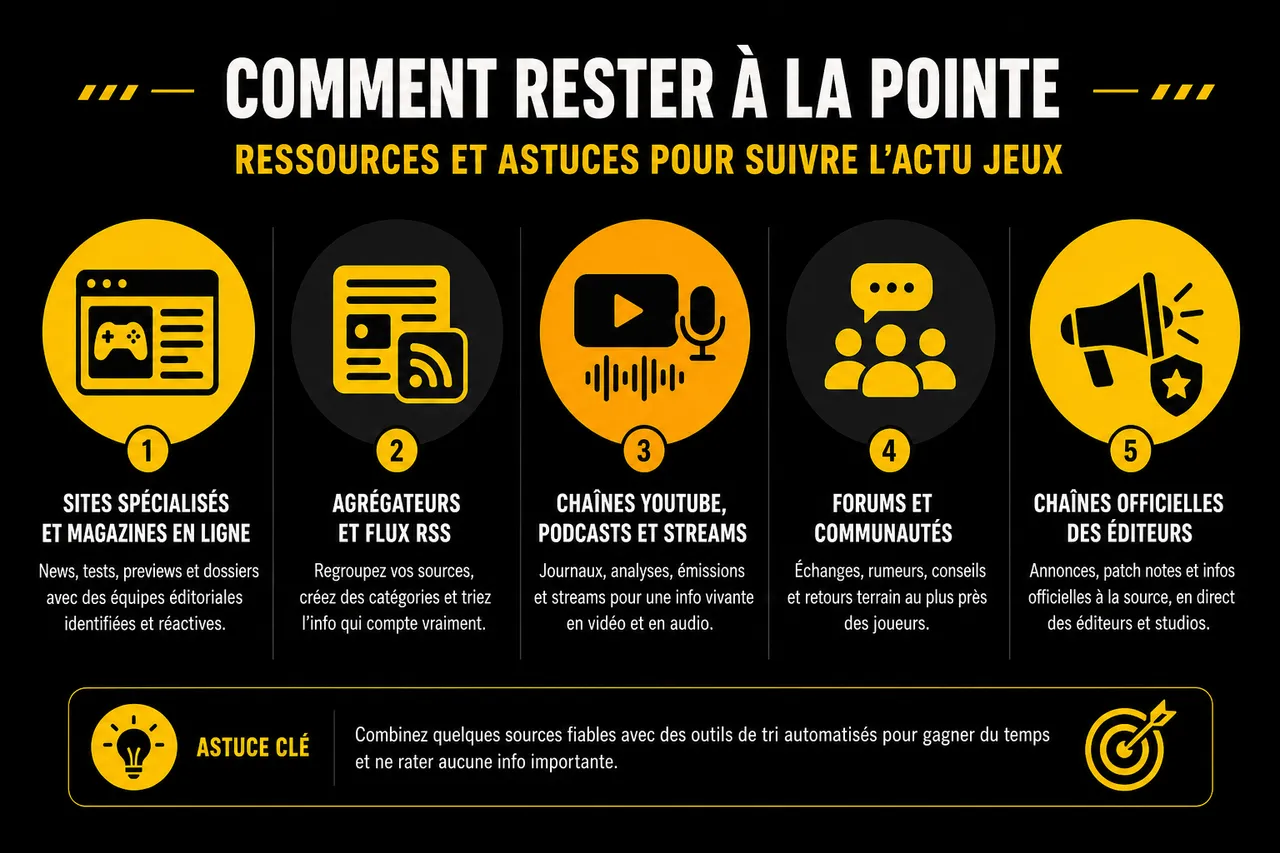 Actu jeux vidéo en 2026 : où suivre les infos sans rien rater , Comment rester à la pointe : ressources et astuces pour suivre l’actu jeux