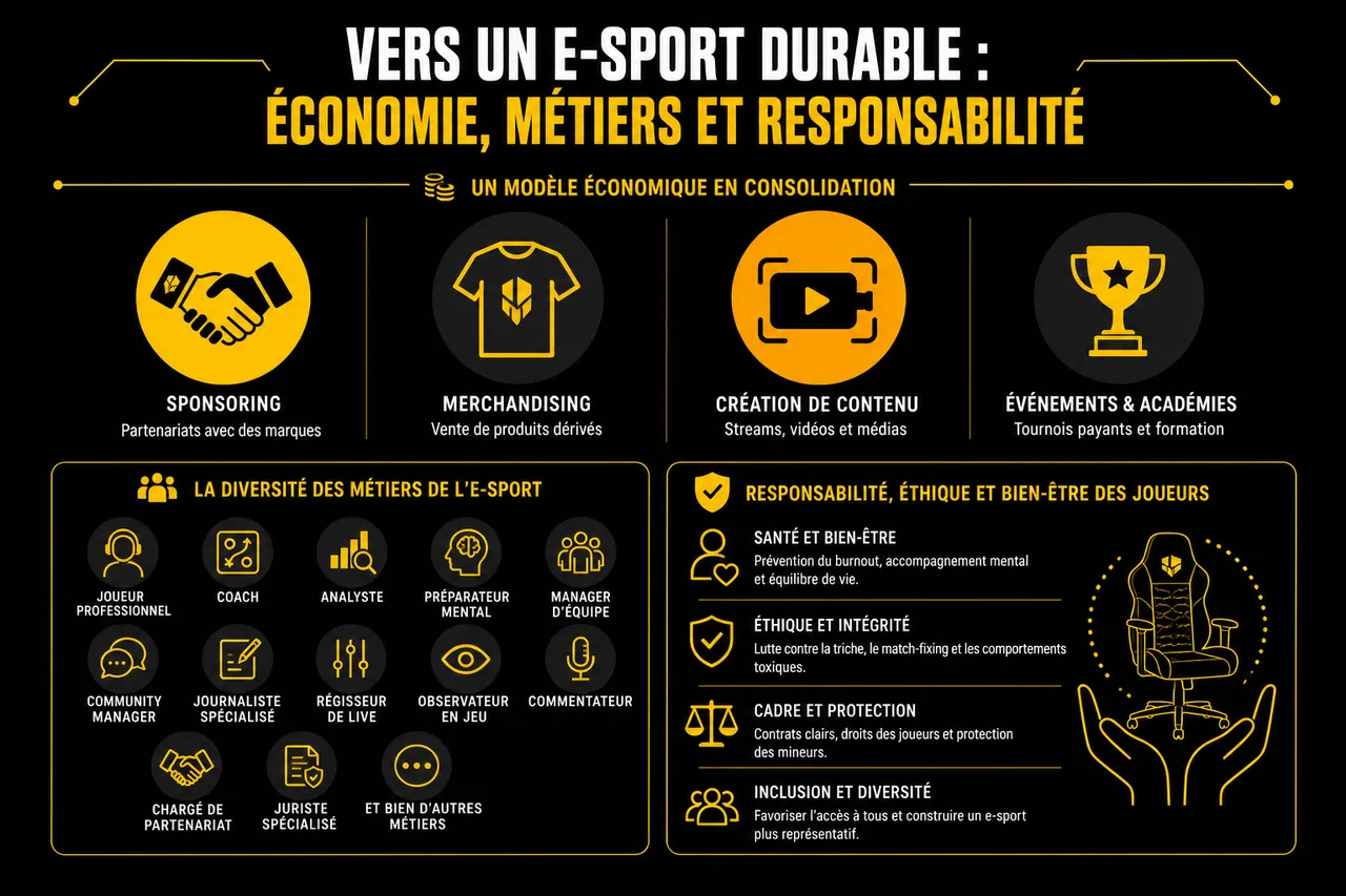 E-sport en 2026: comment les compétitions ont changé la façon de jouer , Vers un e-sport durable: économie, métiers et responsabilité