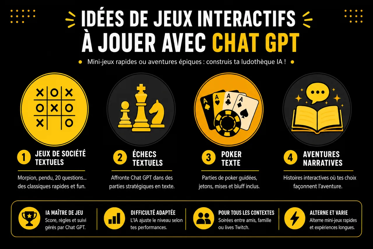 Chat GPT comme compagnon de jeu: astuces et possibilités pour gamers , Idées de jeux interactifs et astuces pour jouer avec Chat GPT