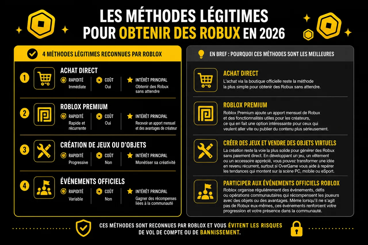 Comment avoir des Robux gratuitement sur Roblox en 2026? , Les méthodes légitimes pour obtenir des Robux en 2026