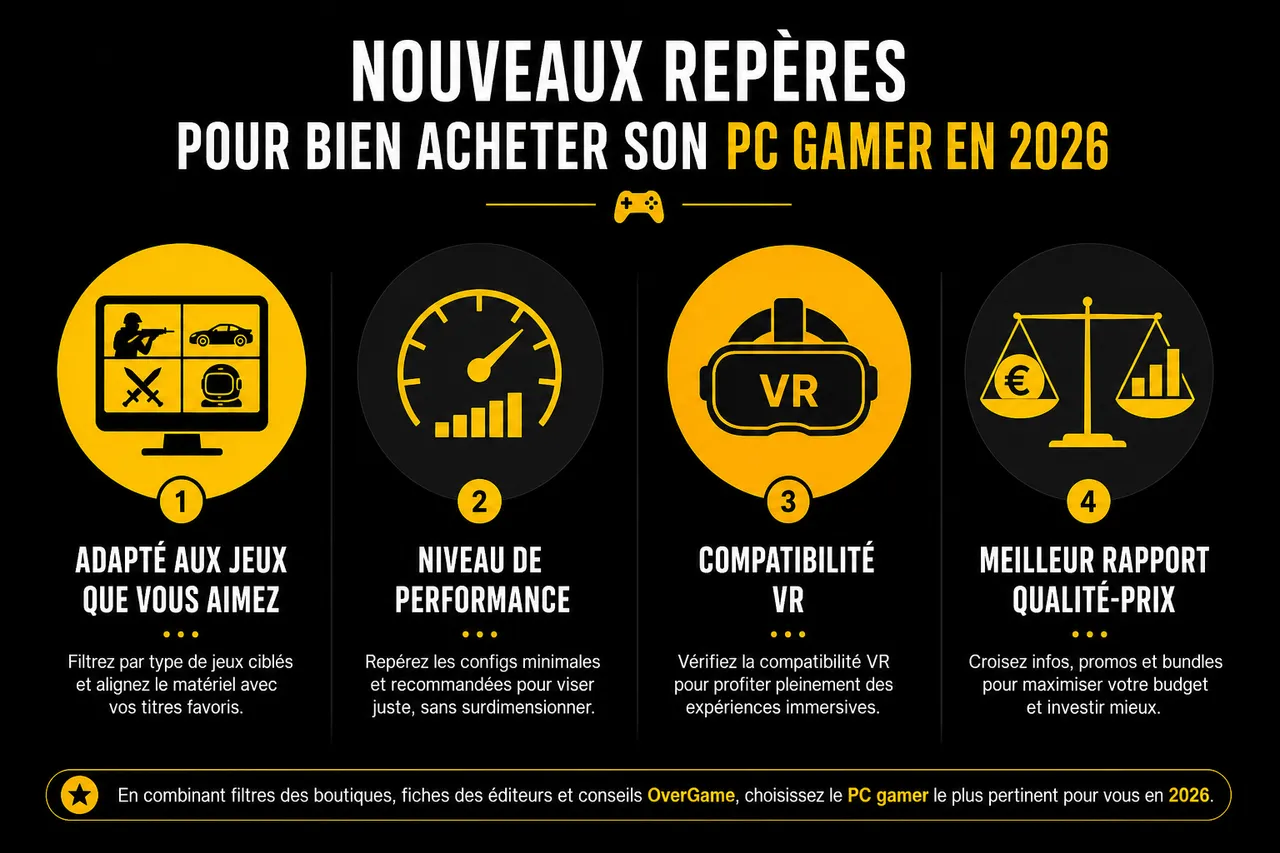 Jeux sur ordinateur en 2026 et comment bien choisir entre PC portable et fixe pour jouer? , Nouveaux repères pour bien acheter son PC gamer en 2026