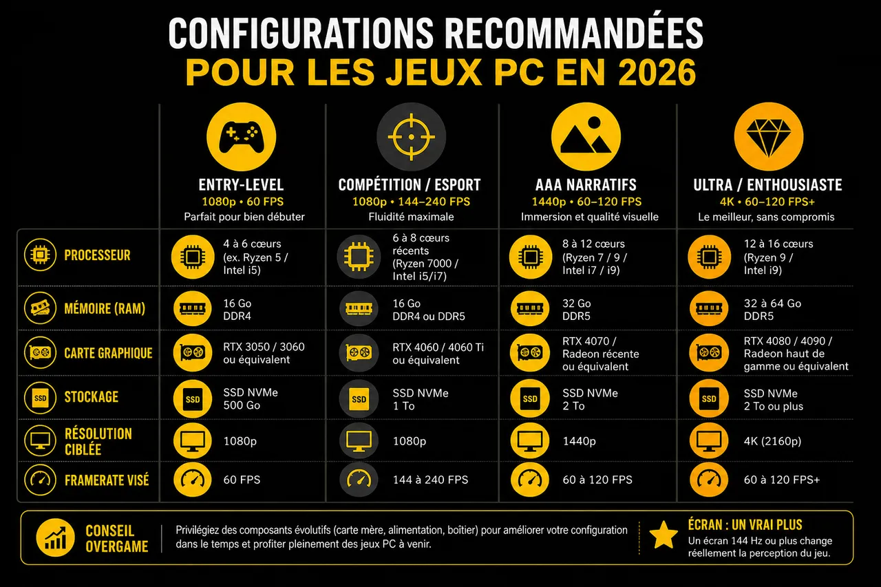 Jeux PC en 2026 avec configuration, plateformes et titres à suivre pour en profiter au maximum , Configurations et conseils pour optimiser son expérience de jeu sur PC