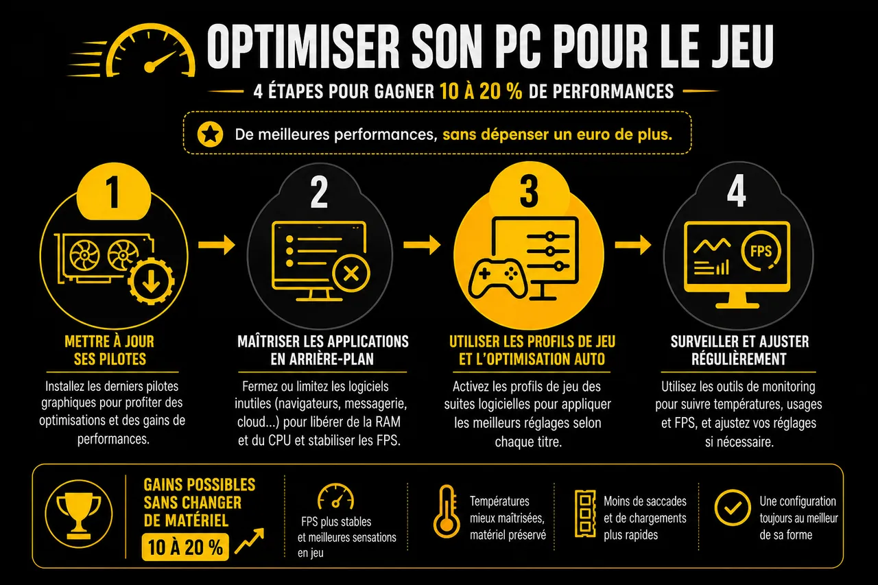 PC de jeux en 2026 et comment monter ou choisir une machine vraiment taillée pour le gaming? , Astuces pour optimiser les performances de son PC pour le jeu