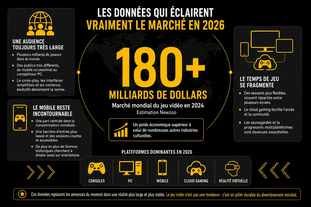 Actualité jeux vidéo en 2026 et les grandes tendances que tout gamer devrait suivre , Les données qui éclairent vraiment le marché en 2026