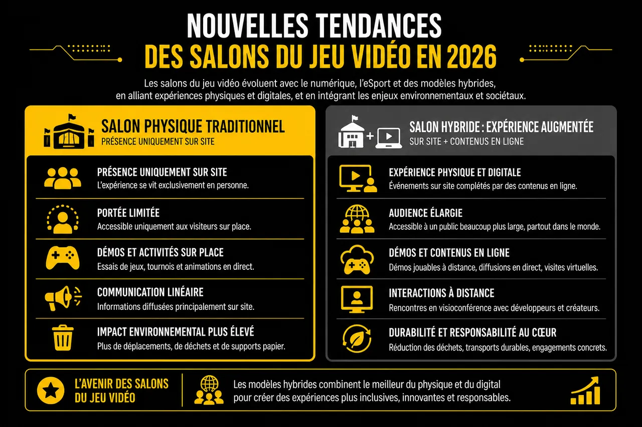 Salons du jeu vidéo en 2026 et lesquels valent vraiment le déplacement pour les gamers? , Nouvelles tendances des salons du jeu vidéo en 2026