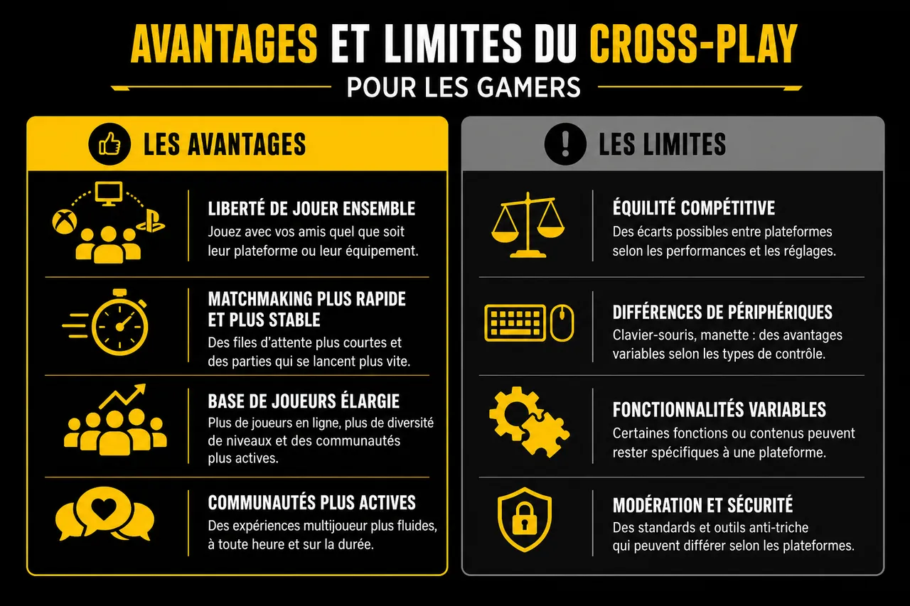 Pourquoi le cross-play change la façon de jouer entre amis? , Avantages et limites du cross-play pour les gamers