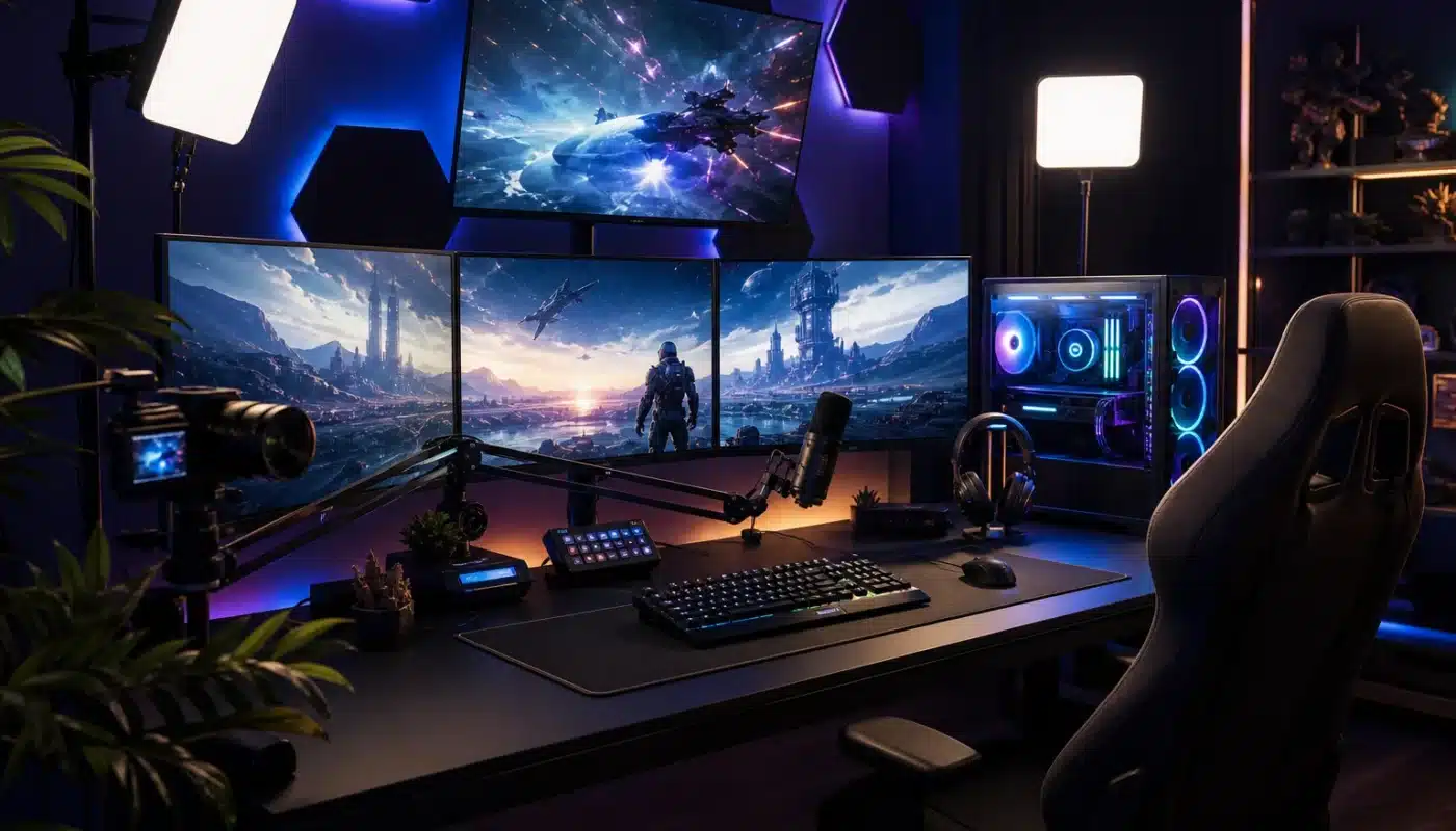 Montage vidéo gaming créatif avec captures d'écran et effets visuels