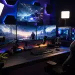 Montage vidéo gaming créatif avec captures d'écran et effets visuels