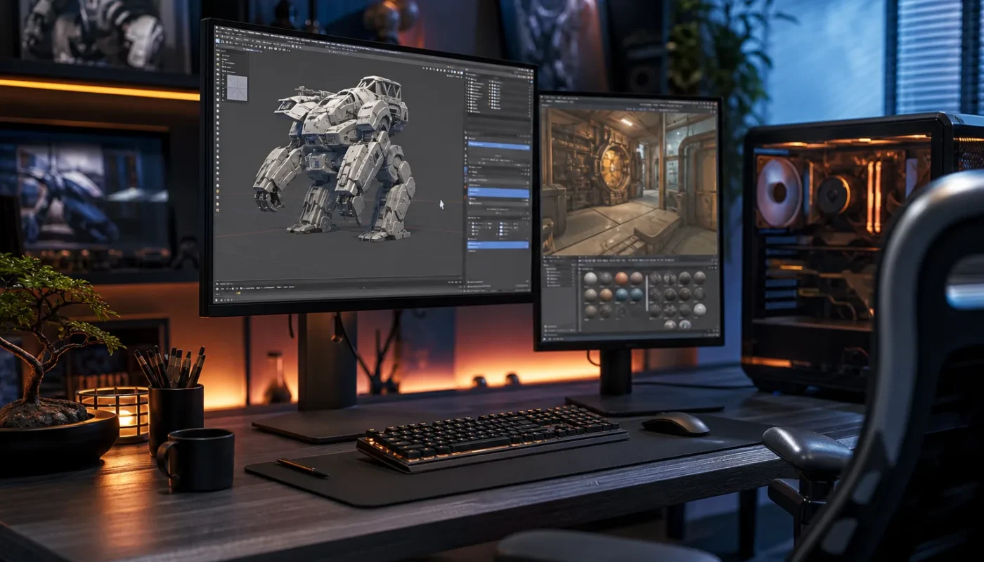 Modélisation 3D d'assets de jeux vidéo avec Blender professionnel