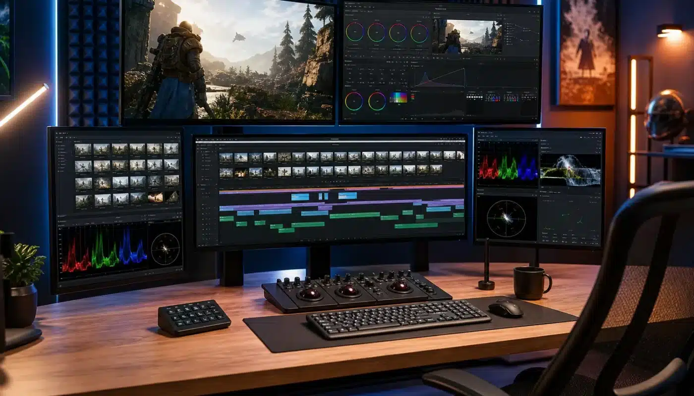 Montage de créateur de contenu gaming utilisant DaVinci Resolve