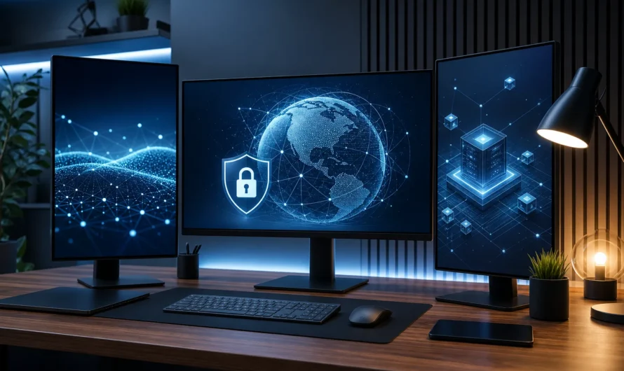 Nom de domaine gaming avec icônes de protection numérique