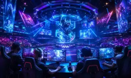 Équipe d'e-sport en compétition avec technologies innovantes en 2026