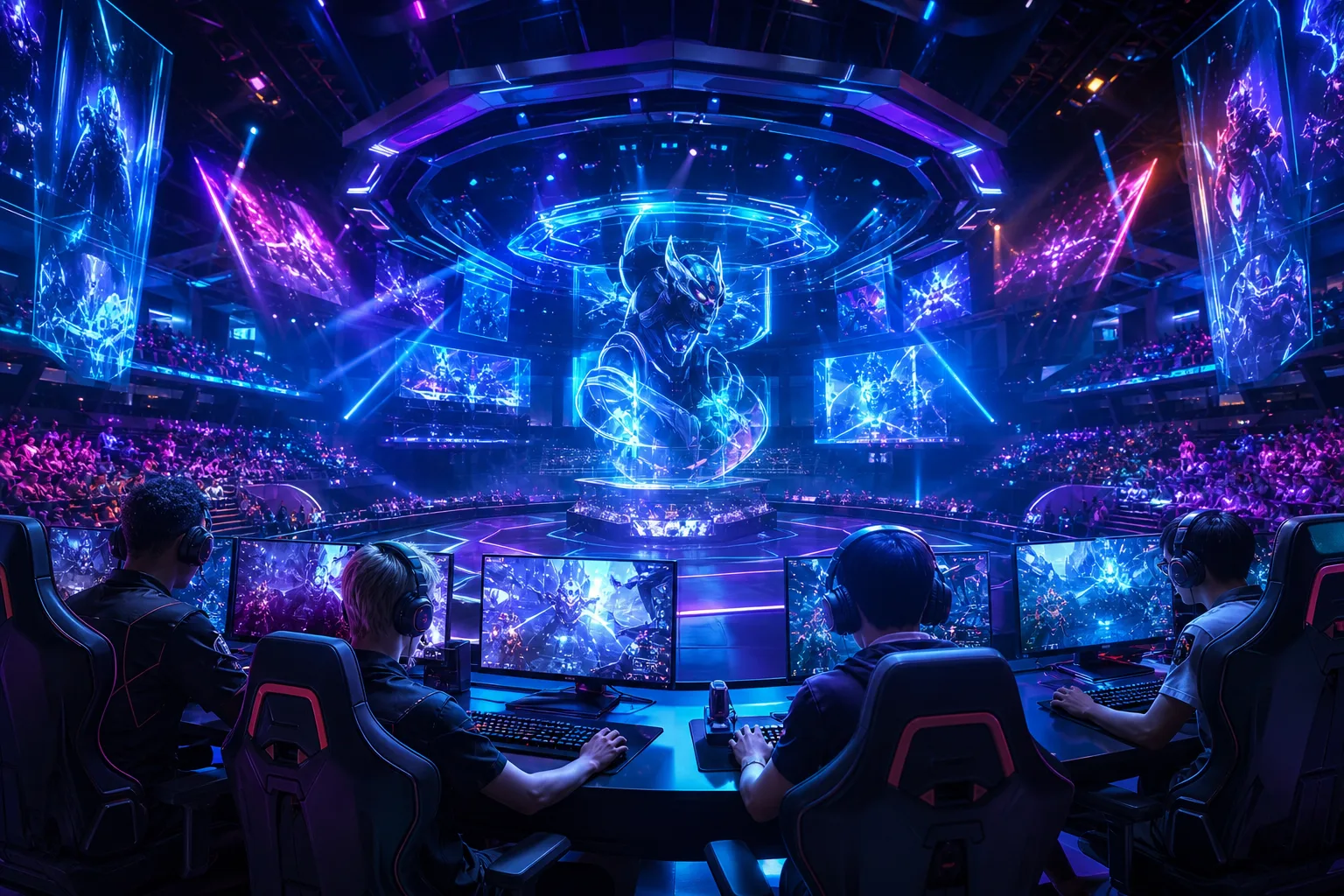 Équipe d'e-sport en compétition avec technologies innovantes en 2026