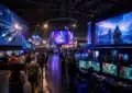 Salon du jeu vidéo avec gamers et stands interactifs en 2026