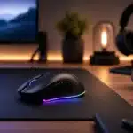 Souris gaming ergonomique avec boutons et éclairage LED modernes