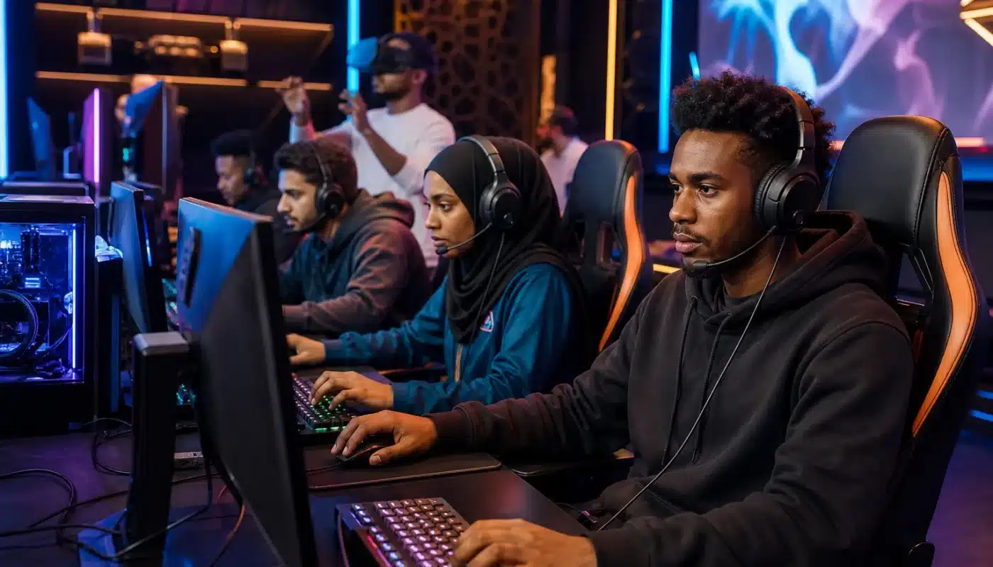 Casque de réalité virtuelle avec manettes pour jeux vidéo immersifs