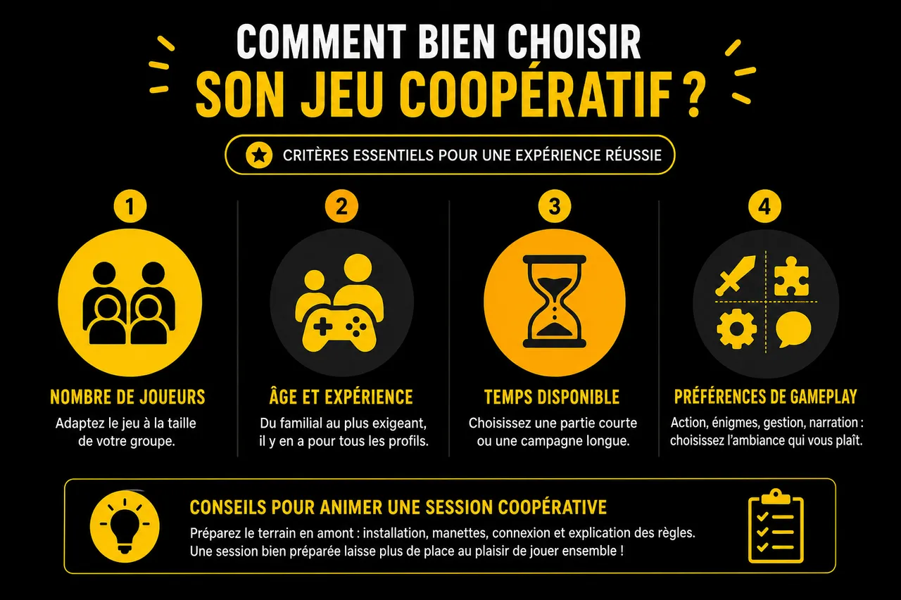 Les meilleurs jeux coopératifs pour jouer sans prise de tête , Comment bien choisir son jeu coopératif? Conseils et critères de sélection