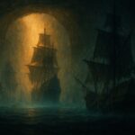 Armada de navires fantomes echoues dans une arche caverneuse, guide Dofus Armada l'Invincible