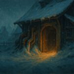 Atelier enseveli sous la neige avec des tuyaux eclates et geles, illustration de la quete Bricole Girl sur Frigost dans Dofus