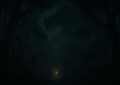Illustration sombre d'une jungle nocturne où une immense ombre predatrice se devine au-dessus d'une lanterne doree isolee, pour la quete Dofus L'ombre et la proie