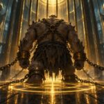 Voldelor Dofus : colosse enchainé dans la prison dorée de la Retraite des Eternels, illustration